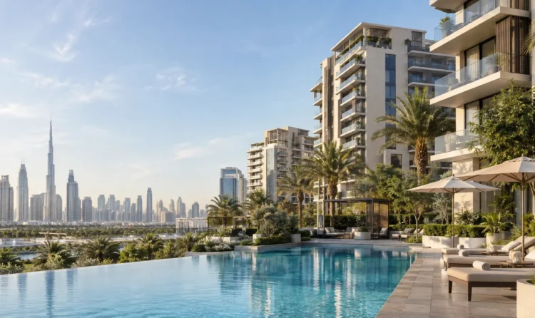 Luxury apartments for sale in Dubai with modern skyline views and premium residential towers
