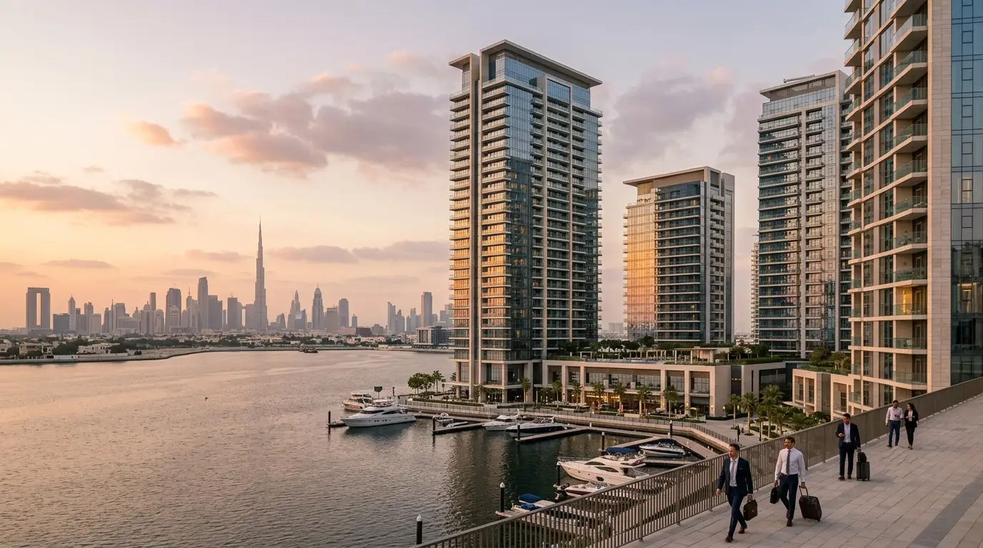 Modern Dubai residential properties representing real estate investment for Golden Visa eligibility